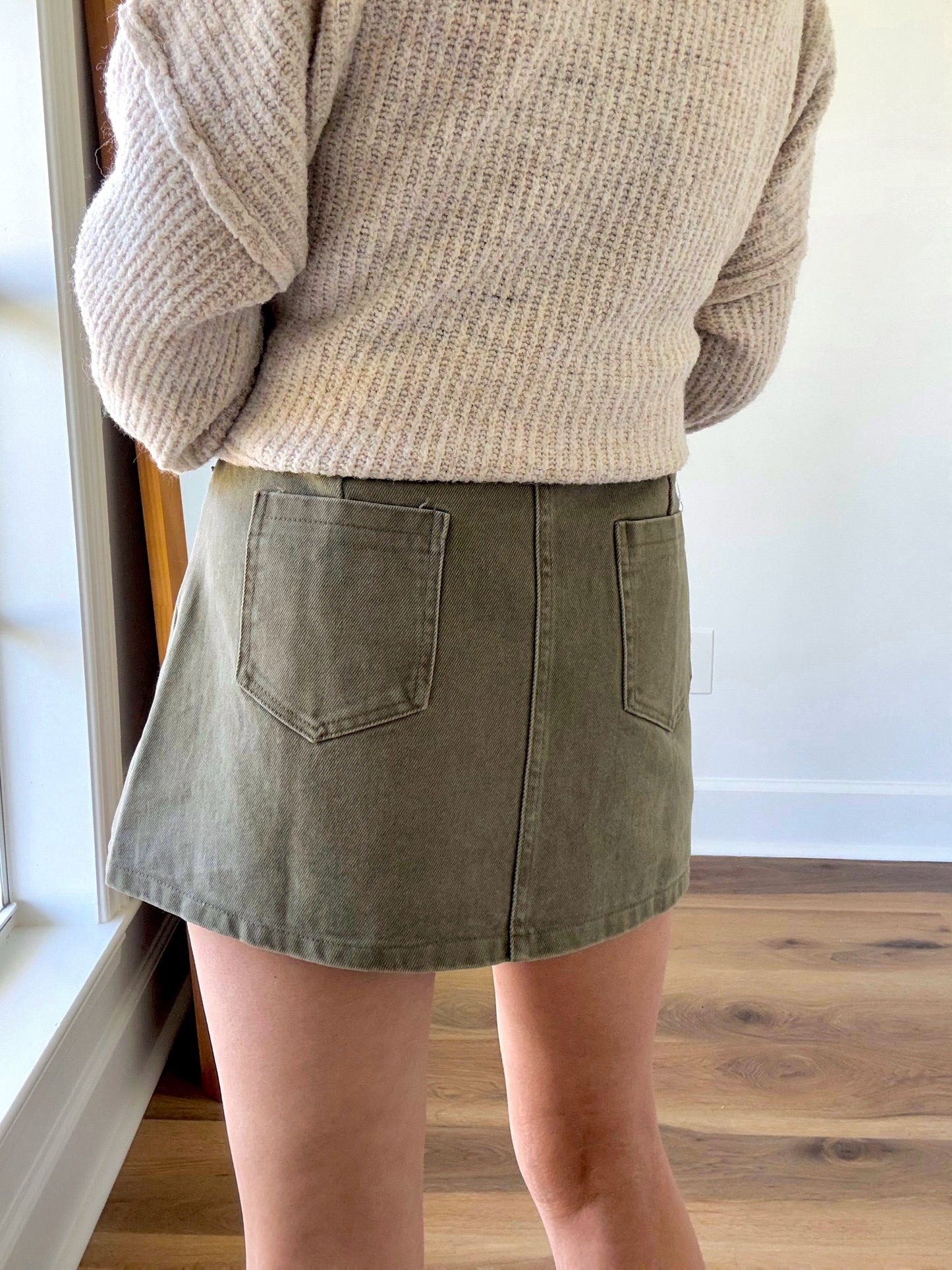 Olive Denim Skort