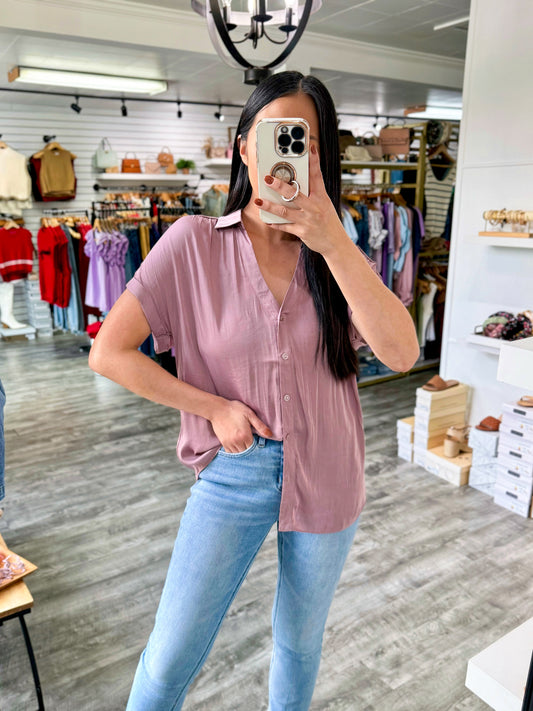 Mystic Mauve Button Blouse