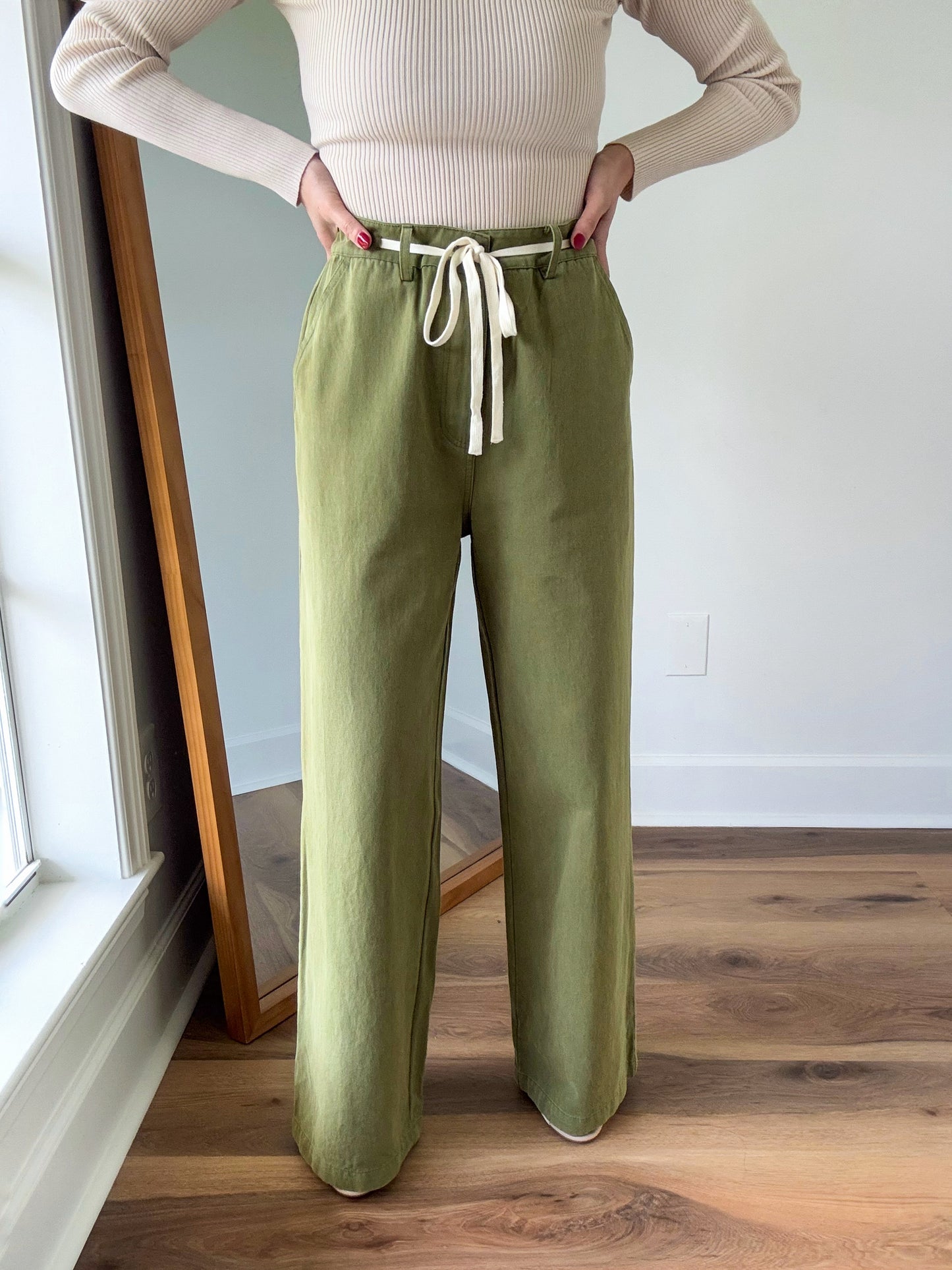 Twill Wide Leg Pants