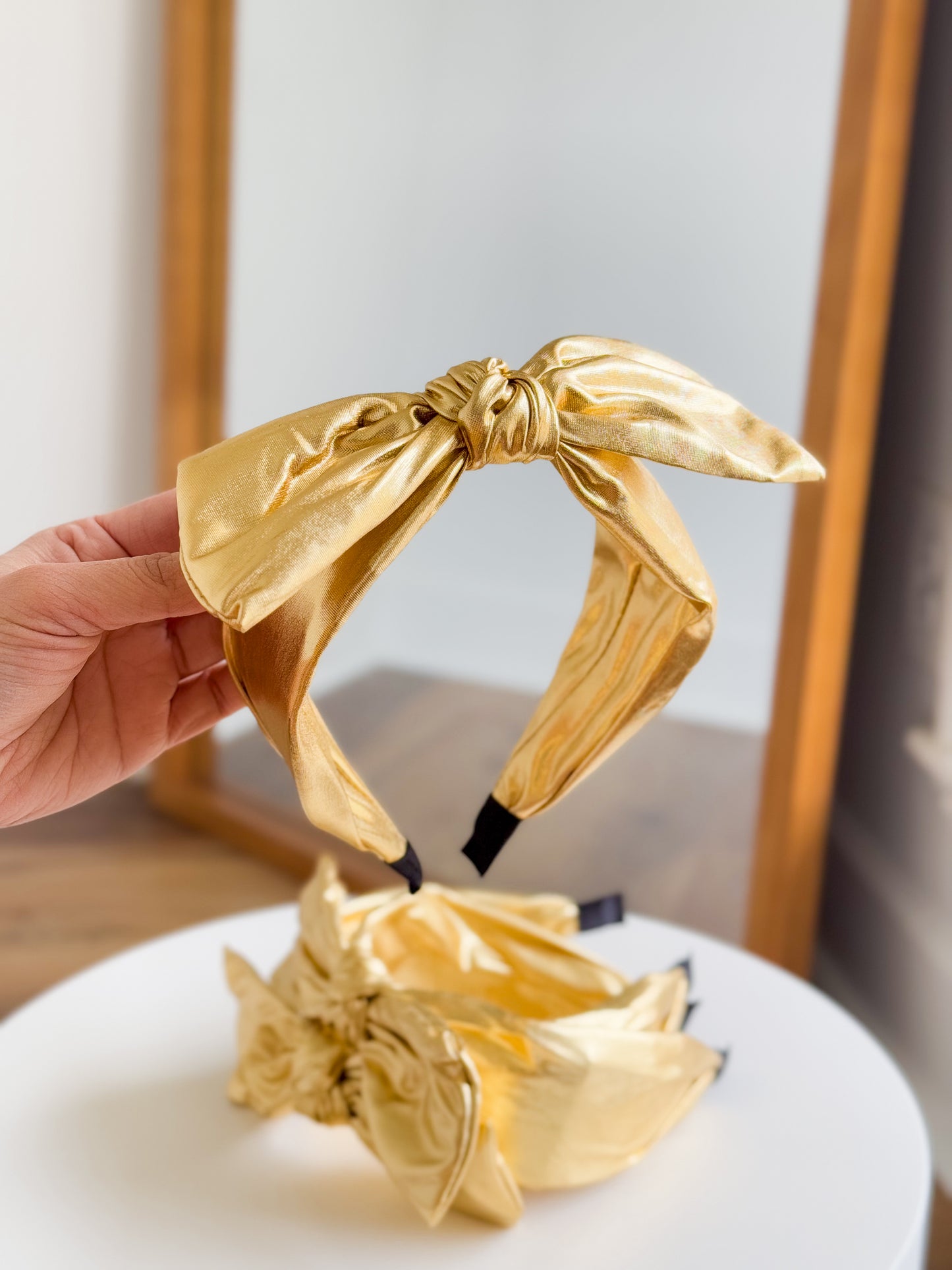 Gold Metallic Bow Headband