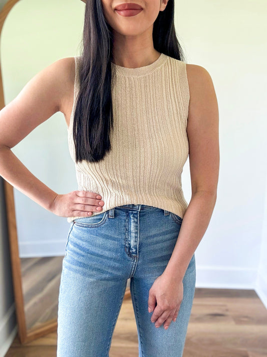 Oatmeal Sweater Knit Top