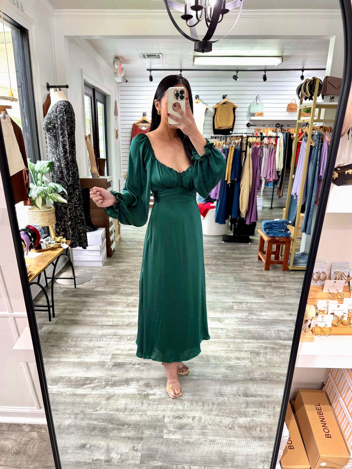 Emerald Bliss Midi Dress