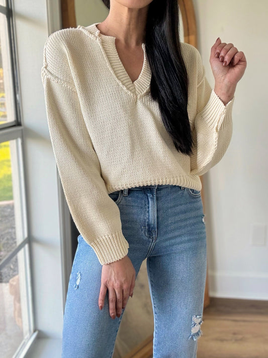 Nancy Cream Cropped Sweater