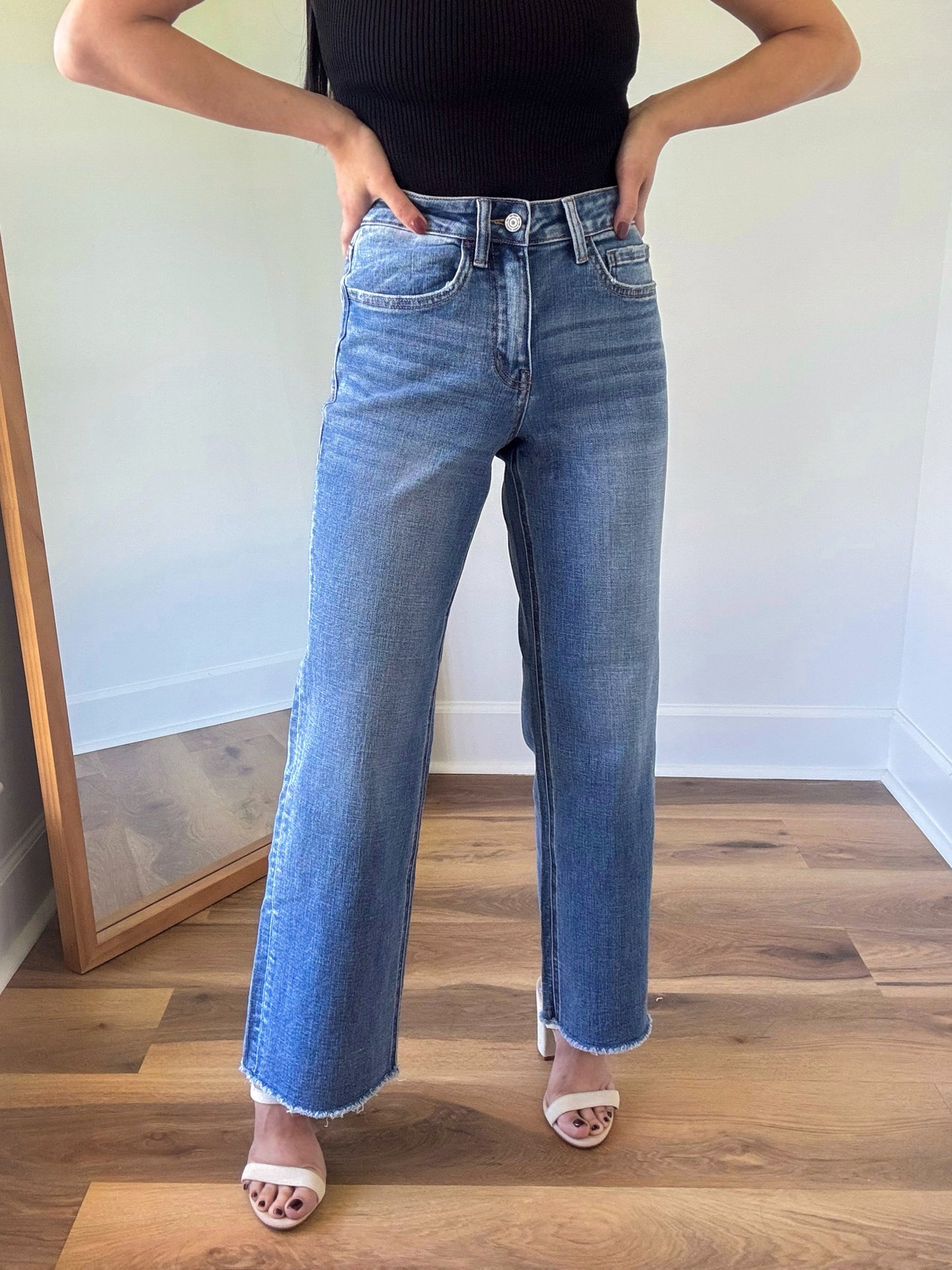 Kendall Slim Wide Cropped Denim