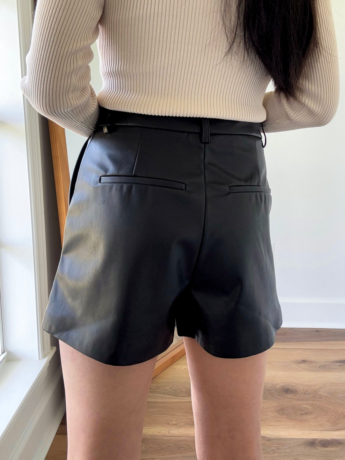 Nikki Pleather Shorts- Black