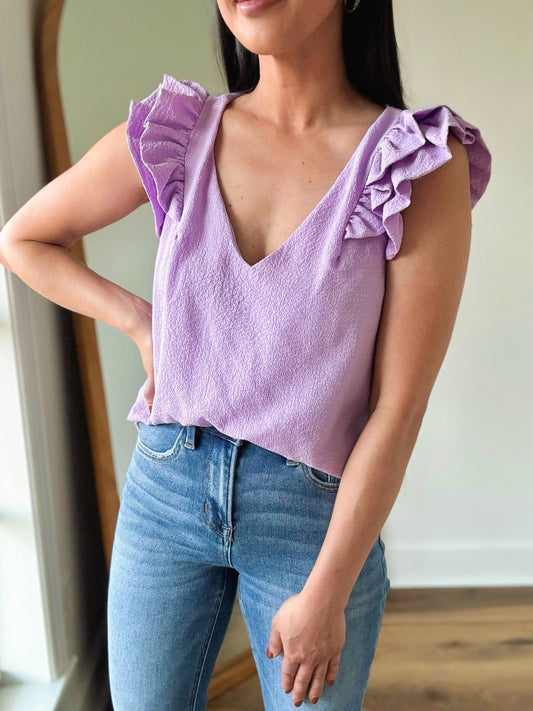 Lavender Ruffled Top