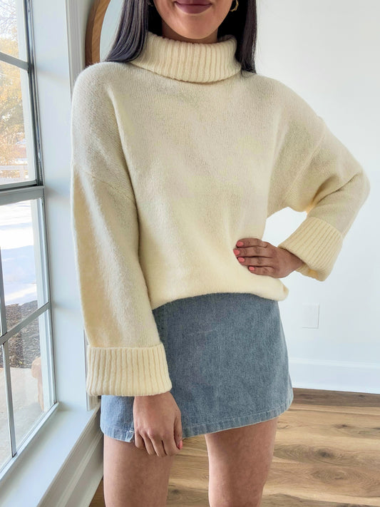 Allie Turtleneck Cream Sweater