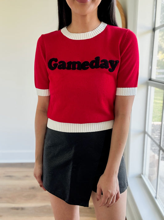 Red Gameday Sweater Top