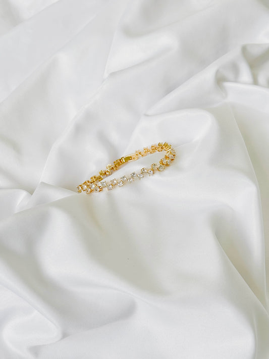 Gold Round CZ Stone Bracelet