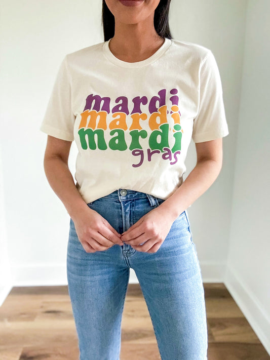 Mardi Gras Stacked Tee