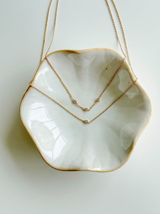 Three Stone Pendant Necklace