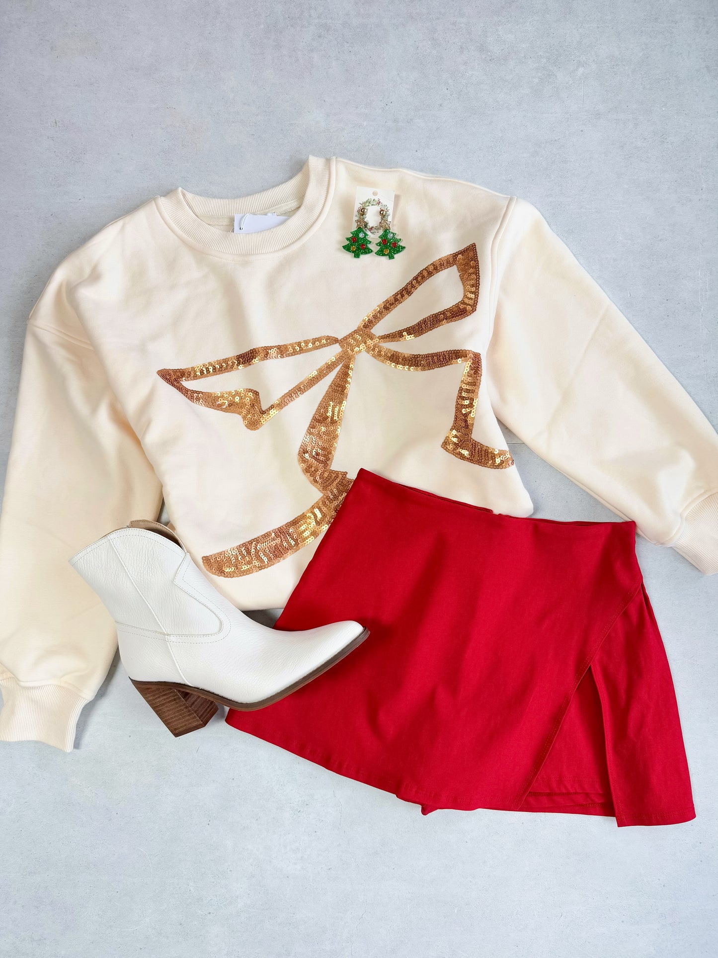 Sequin Bow Sweatshirt