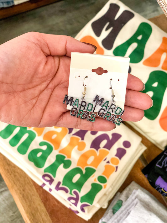 Mardi Gras Hook Earrings