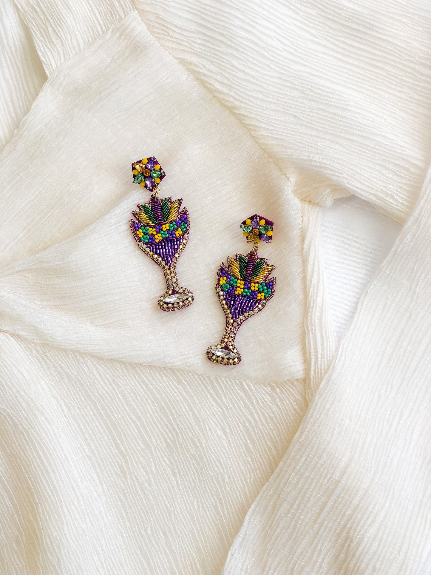 Mardi Gras Cocktail Earrings